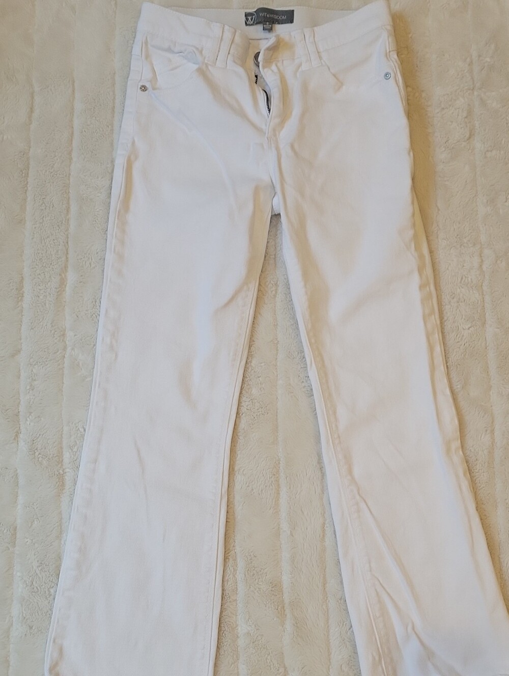Wit & Wisdom White High-Rise Straight Leg Cropped Jeans